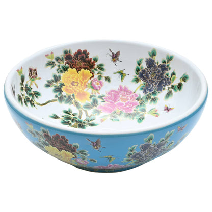 Benkeservant flerfarget rund Φ41x14 cm keramikk
