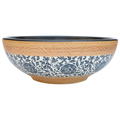 Benkeservant flerfarget rund Φ41x14 cm keramikk