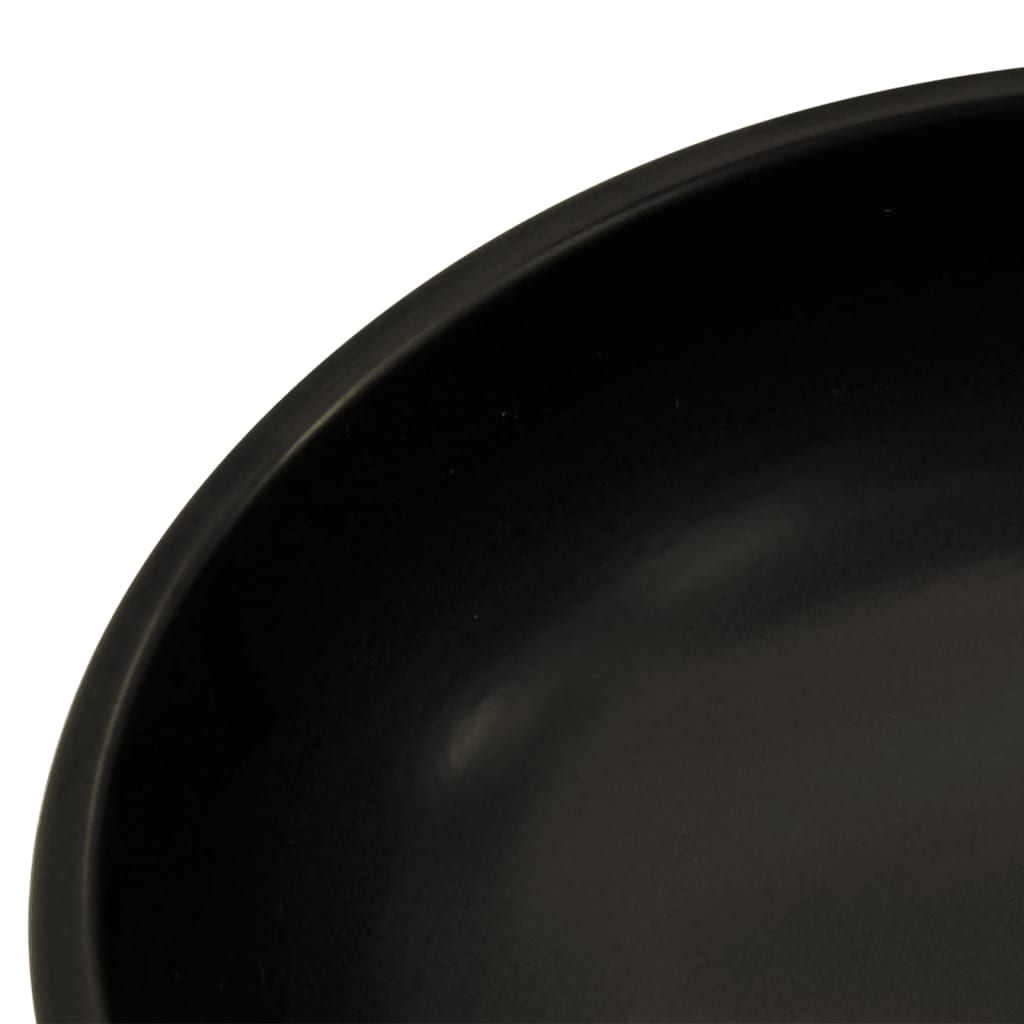 Benkeservant svart og blå rund Φ41x14 cm keramikk