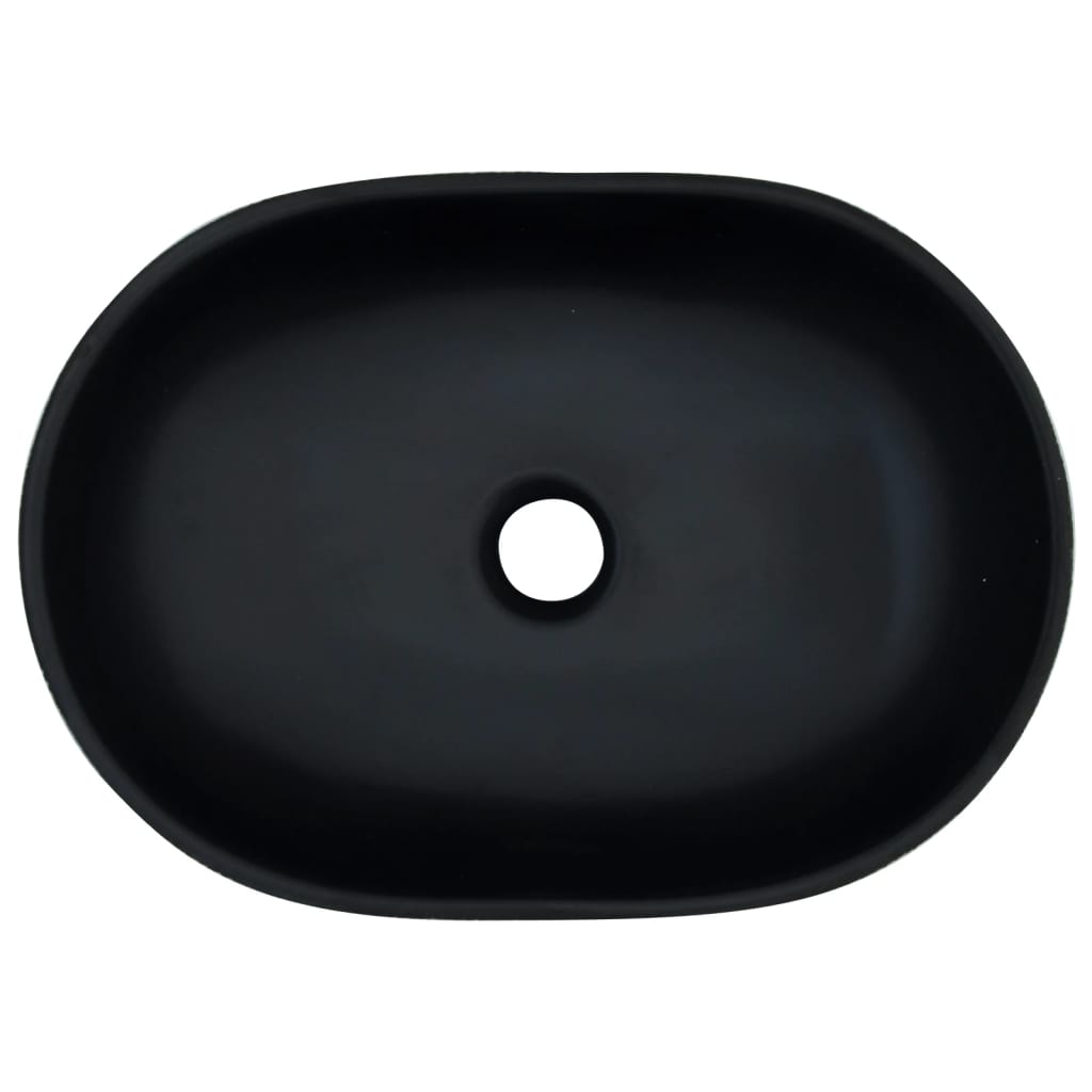 Baderomsvask Svart og Grå oval 47x33x13 cm keramikk