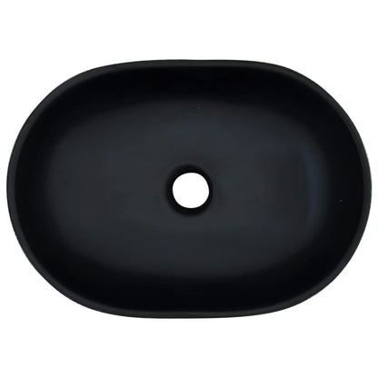 Baderomsvask Svart og Grå oval 47x33x13 cm keramikk