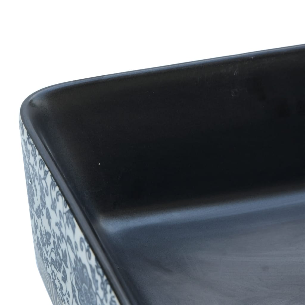 Baderomsvask Svart og blå rektangulær 46x35,5x13 cm keramikk