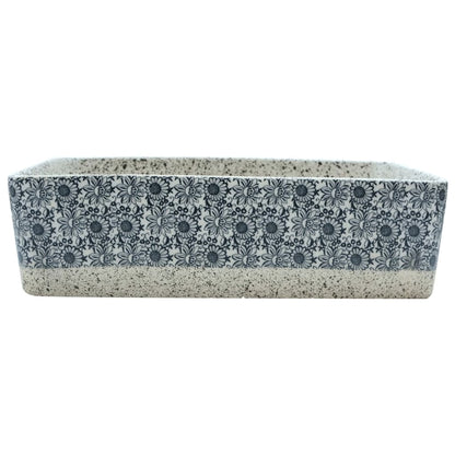 Baderomsvask Grå og blå rektangulær 46x35,5x13 cm keramikk