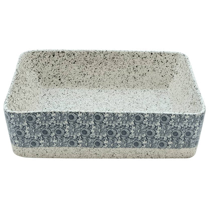 Baderomsvask Grå og blå rektangulær 46x35,5x13 cm keramikk