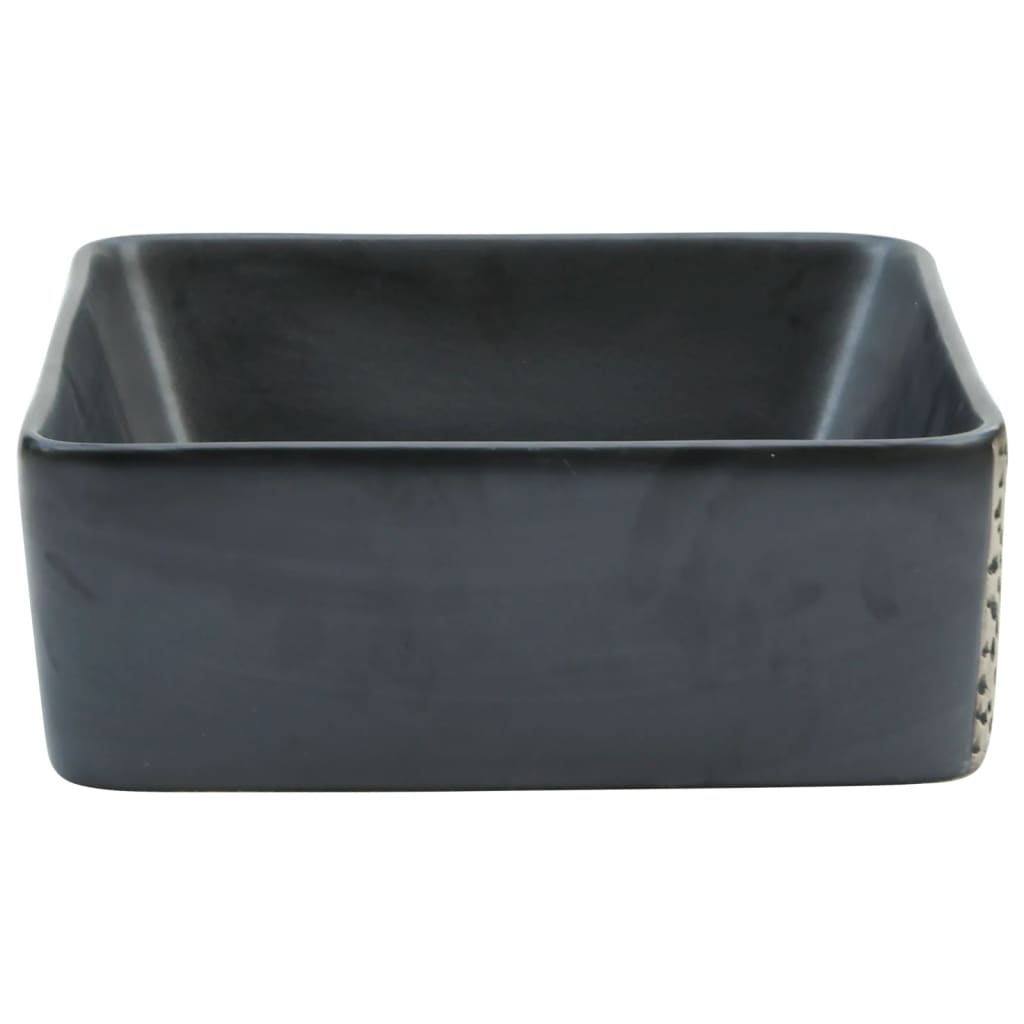 Baderomsvask Svart rektangulær 46x35,5x13 cm keramikk