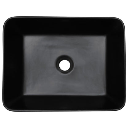 Baderomsvask Svart rektangulær 46x35,5x13 cm keramikk