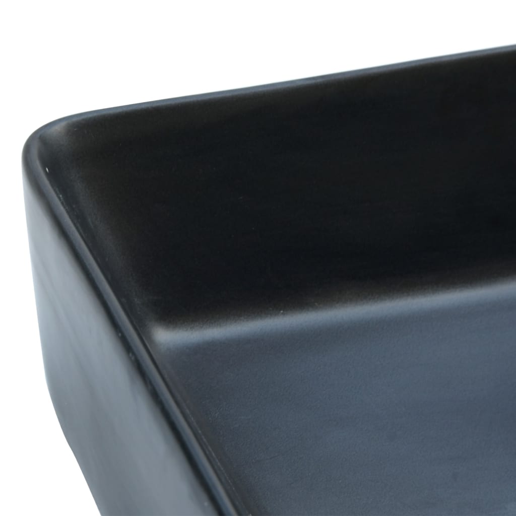 Baderomsvask Svart rektangulær 46x35,5x13 cm keramikk