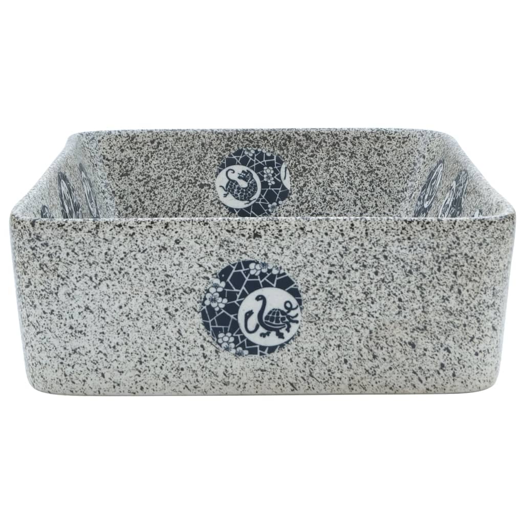 Baderomsvask flerfarget rektangulær 46x35,5x13 cm keramikk