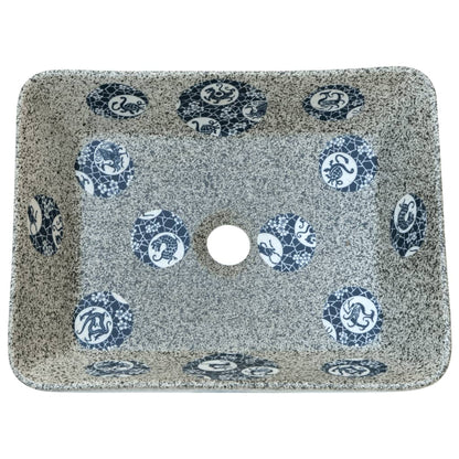 Baderomsvask flerfarget rektangulær 46x35,5x13 cm keramikk
