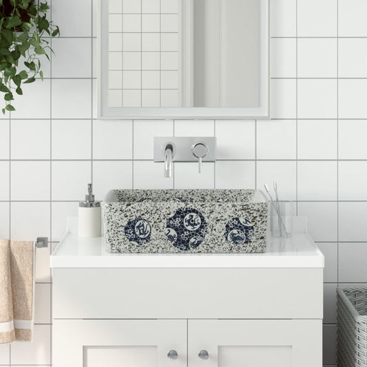 Baderomsvask flerfarget rektangulær 46x35,5x13 cm keramikk