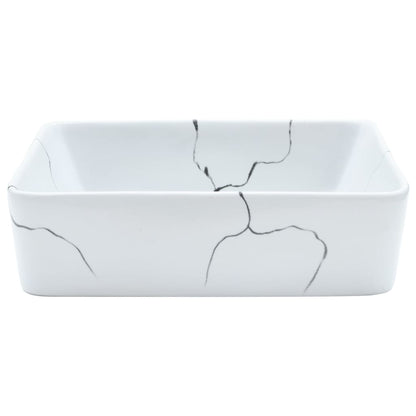 Baderomsvask Hvit rektangulær 46x35,5x13 cm keramikk