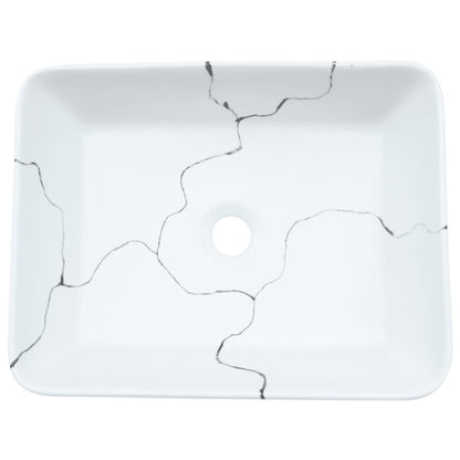 Baderomsvask Hvit rektangulær 46x35,5x13 cm keramikk