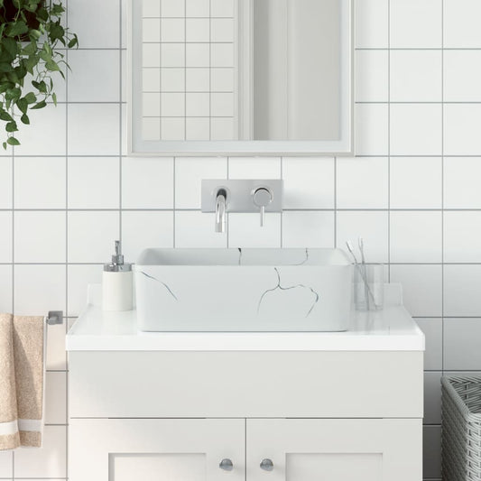 Baderomsvask Hvit rektangulær 46x35,5x13 cm keramikk