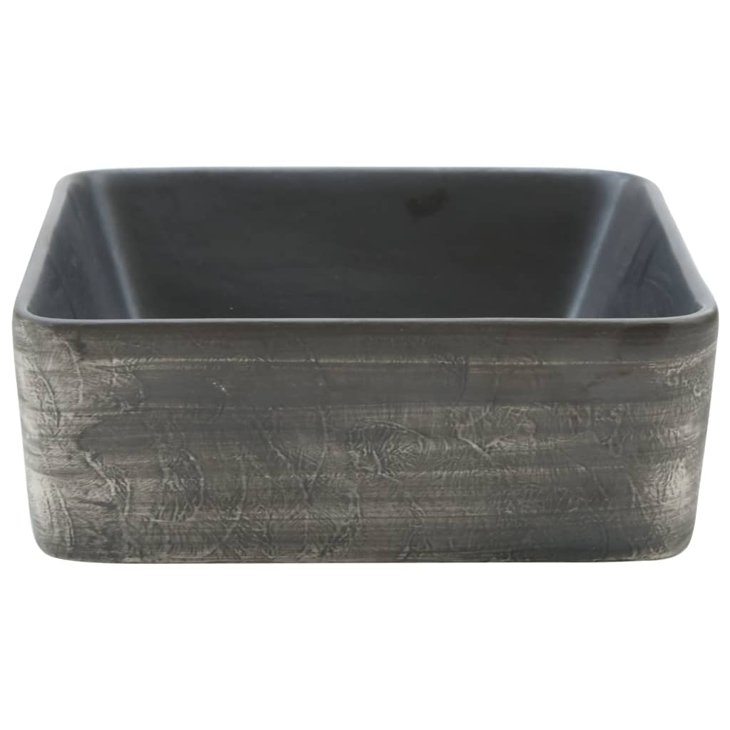Baderomsvask Svart og Brun rektangulær 46x35,5x13 cm keramikk