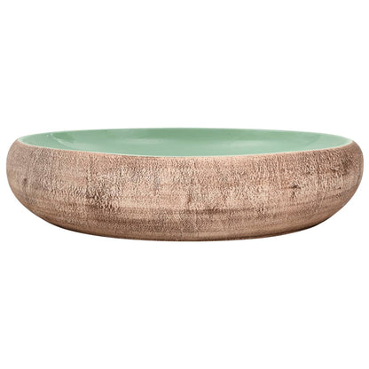 Baderomsvask grønn og Brun oval 59x40x15 cm keramikk