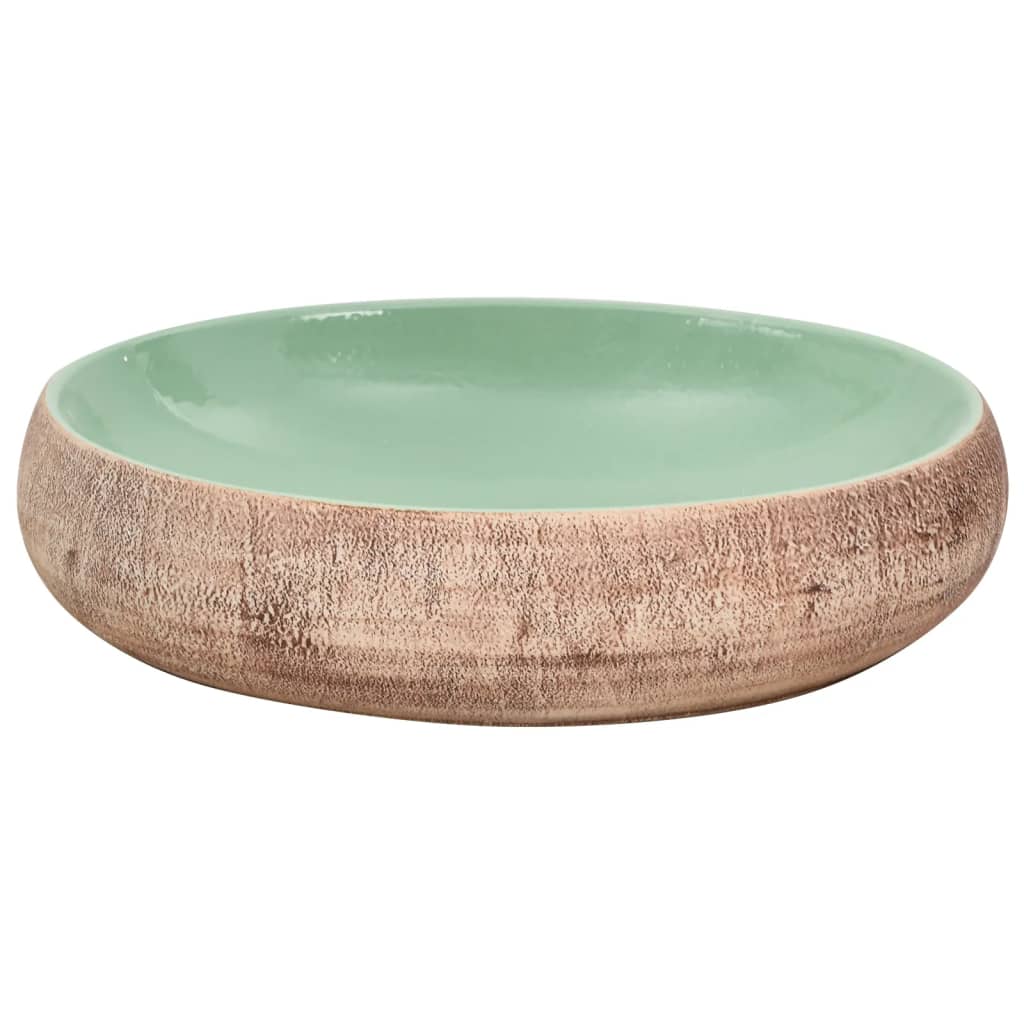 Baderomsvask grønn og Brun oval 59x40x15 cm keramikk