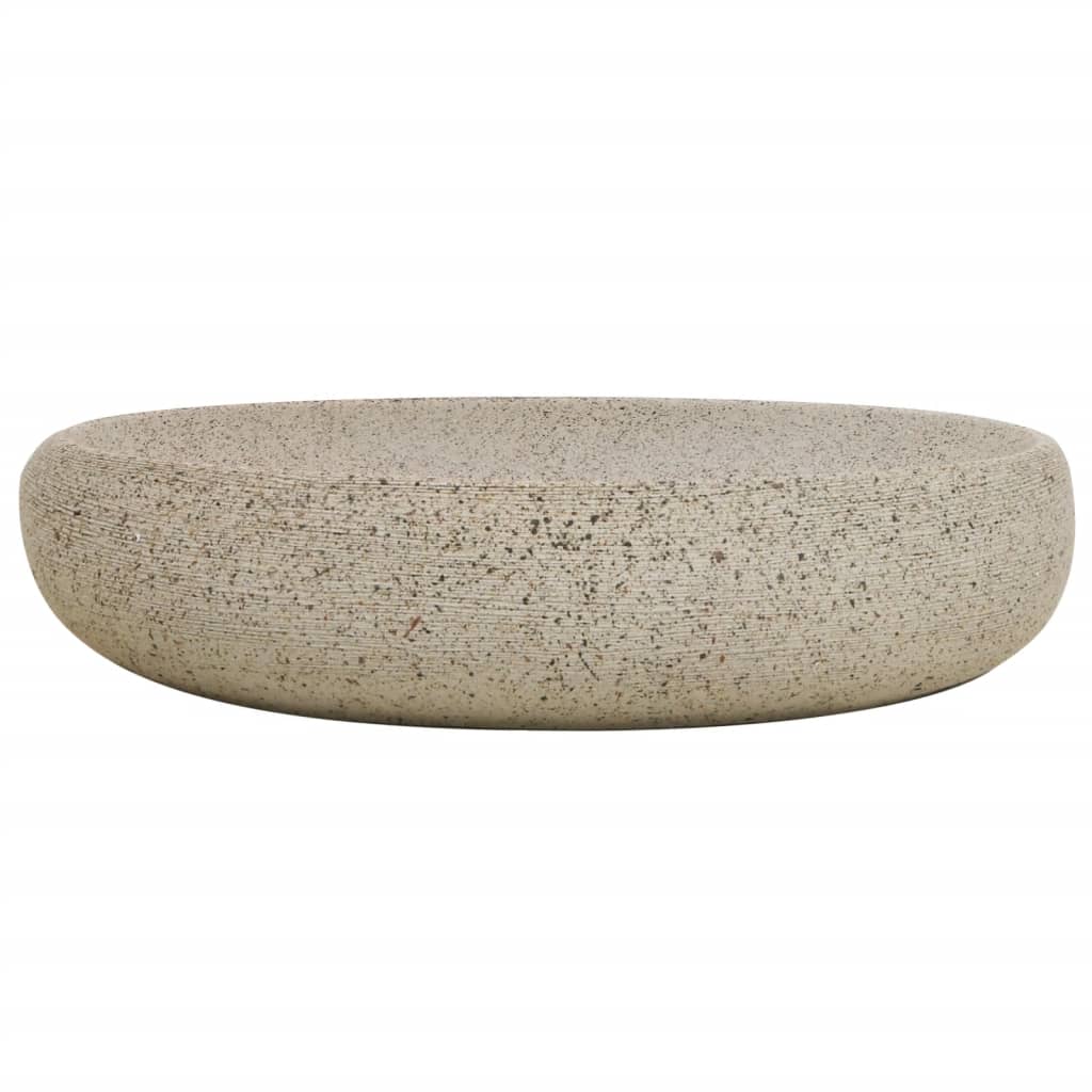 Baderomsvask sand oval 59x40x15 cm keramikk