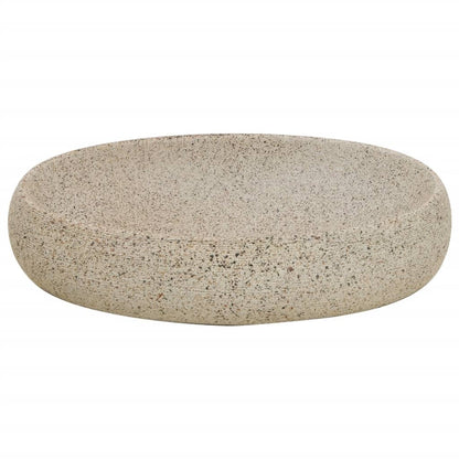 Baderomsvask sand oval 59x40x15 cm keramikk