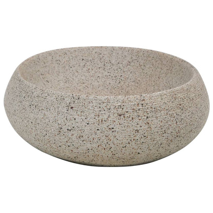 Baderomsvask sand oval 59x40x15 cm keramikk
