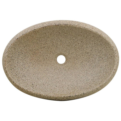 Baderomsvask sand oval 59x40x15 cm keramikk