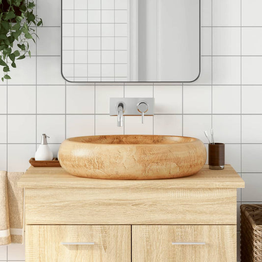 Baderomsvask Brun oval 59x40x15 cm keramikk