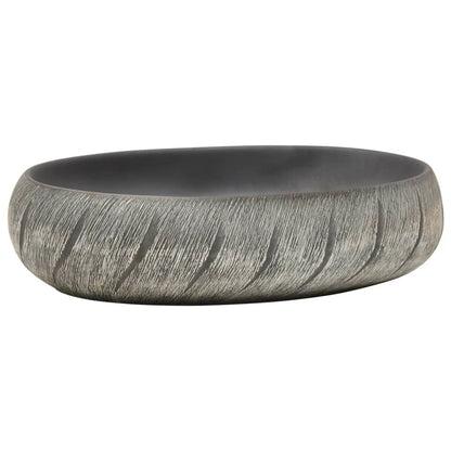 Baderomsvask Svart og Grå oval 59x40x15 cm keramikk