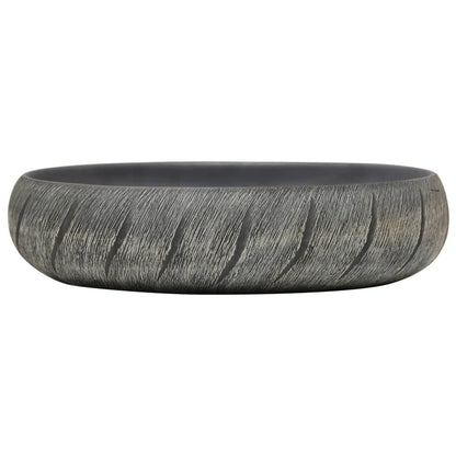Baderomsvask Svart og Grå oval 59x40x15 cm keramikk