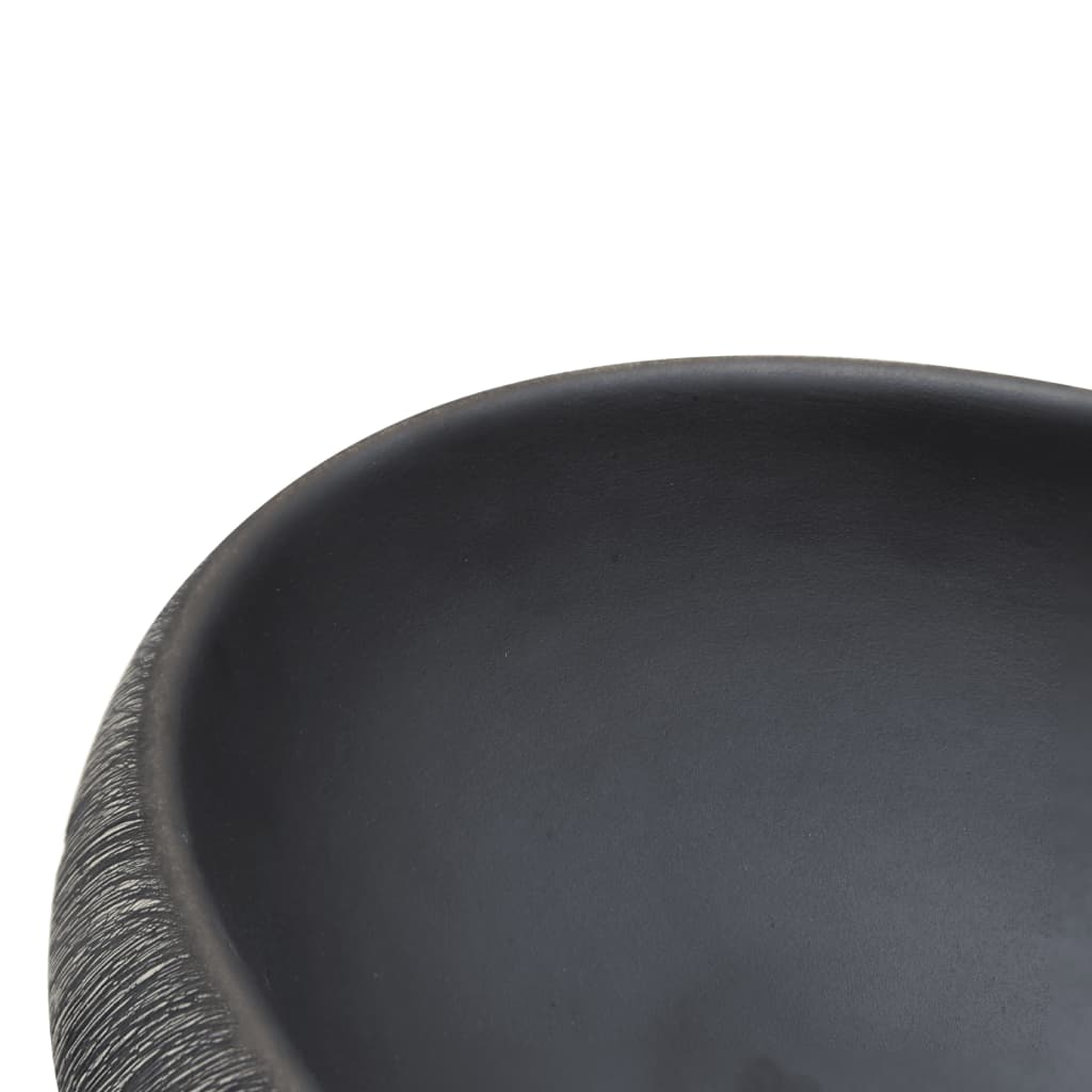 Baderomsvask Svart og Grå oval 59x40x15 cm keramikk