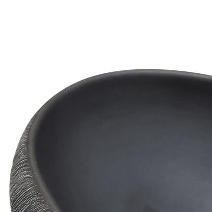 Baderomsvask Svart og Grå oval 59x40x15 cm keramikk