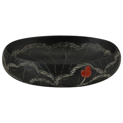 Baderomsvask Svart oval 59x40x15 cm keramikk
