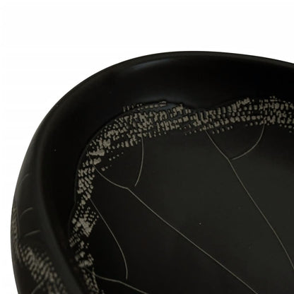 Baderomsvask Svart oval 59x40x15 cm keramikk