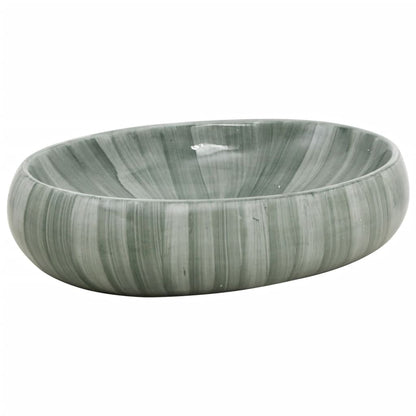 Baderomsvask grønn oval 59x40x15 cm keramikk