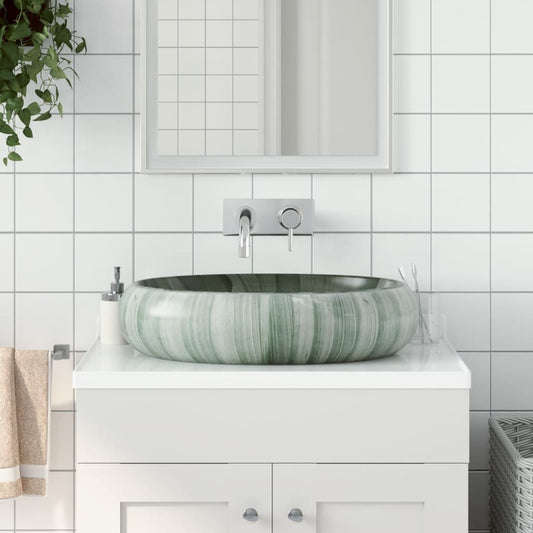 Baderomsvask grønn oval 59x40x15 cm keramikk
