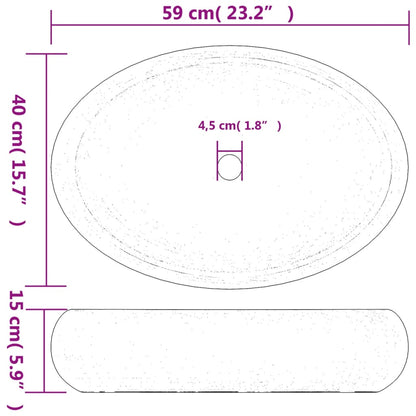 Baderomsvask Brun oval 59x40x15 cm keramikk