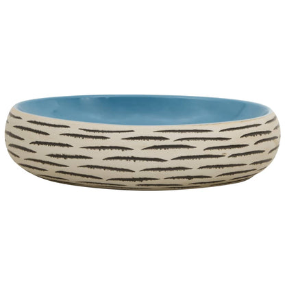Baderomsvask flerfarget oval 59x40x15 cm keramikk