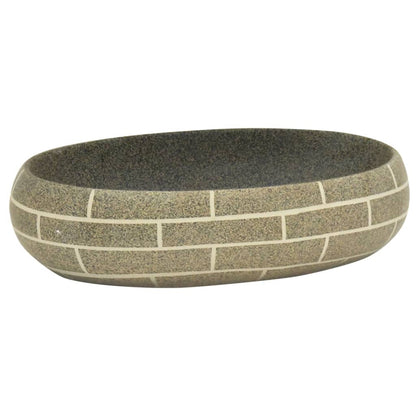 Baderomsvask flerfarget oval 59x40x15 cm keramikk