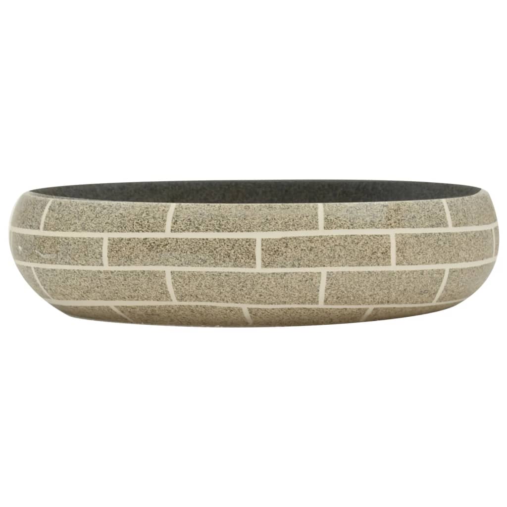 Baderomsvask flerfarget oval 59x40x15 cm keramikk