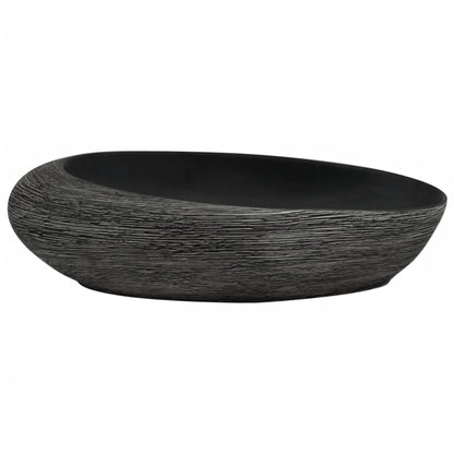 Baderomsvask Grå og Svart oval 59x40x14 cm keramikk