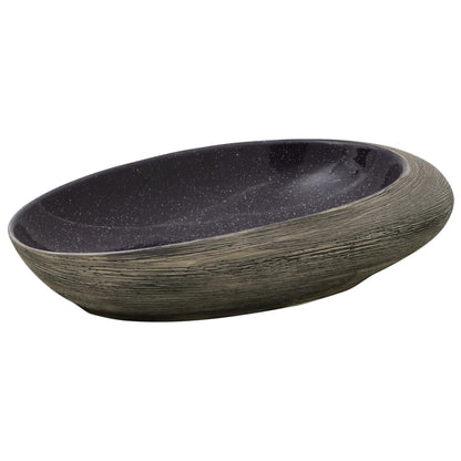 Baderomsvask lilla og Grå oval 59x40x14 cm keramikk
