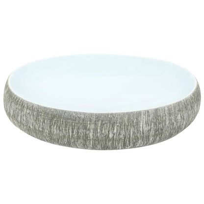 Baderomsvask Grå og blå oval 59x40x15 cm keramikk