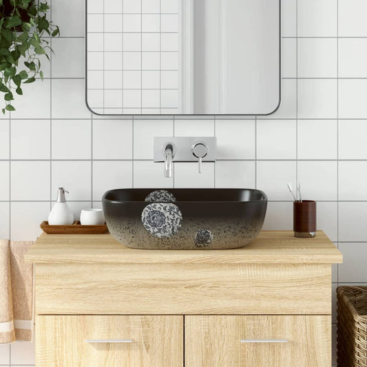 Baderomsvask flerfarget rektangulær 48x37,5x13,5 cm keramikk
