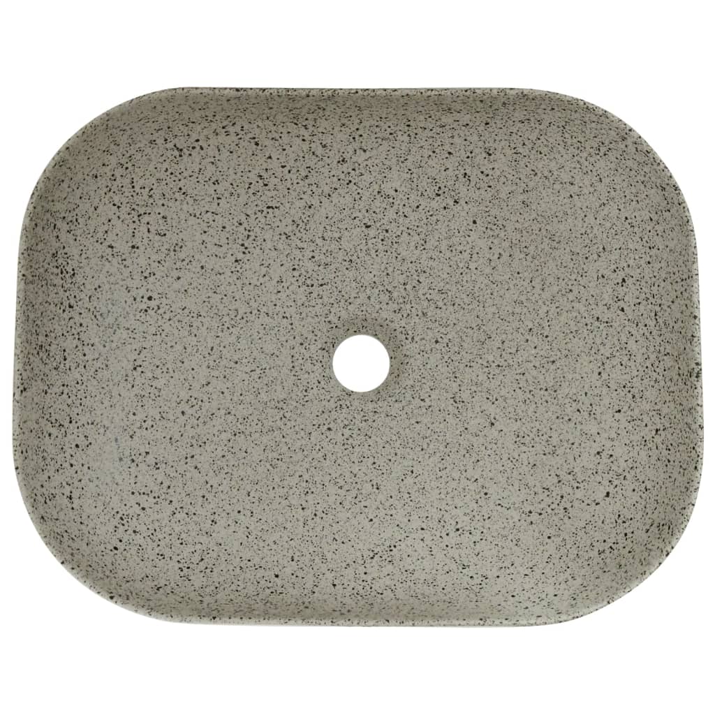 Baderomsvask Grå rektangulær 48x37,5x13,5 cm keramikk