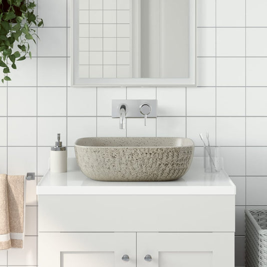 Baderomsvask Grå rektangulær 48x37,5x13,5 cm keramikk