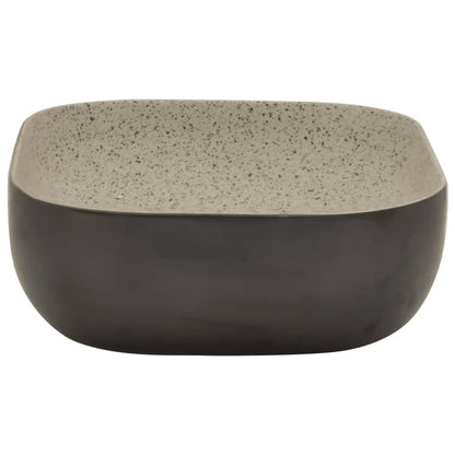 Baderomsvask Grå og Svart rektangulær 48x37,5x13,5 cm keramikk