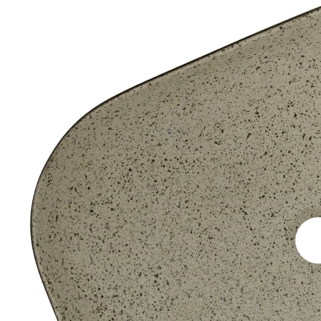 Baderomsvask Grå og Svart rektangulær 48x37,5x13,5 cm keramikk