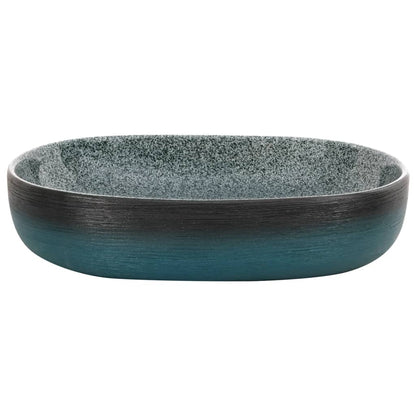 Baderomsvask turkis oval 59x40x14 cm keramikk