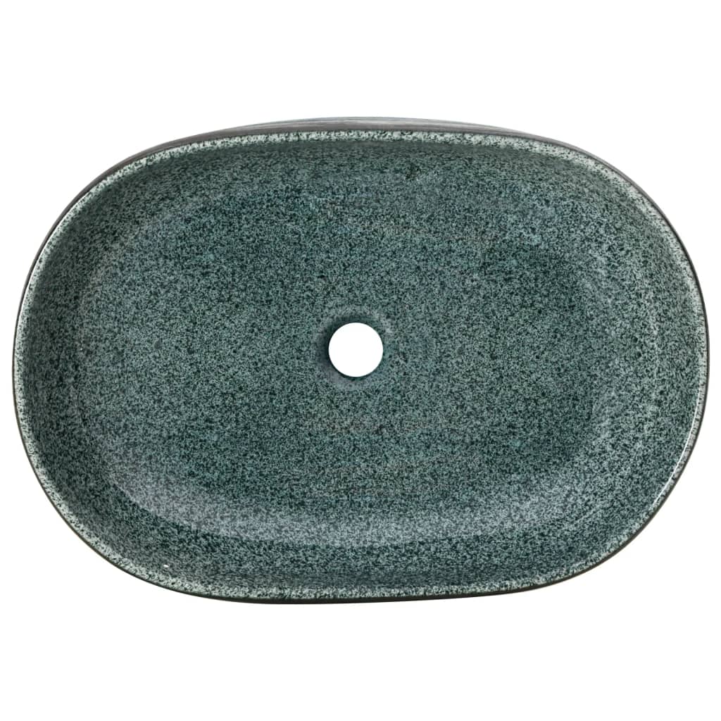 Baderomsvask turkis oval 59x40x14 cm keramikk