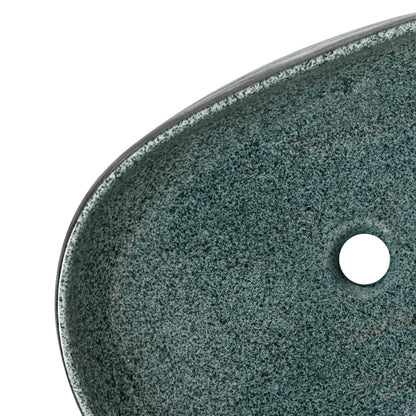 Baderomsvask turkis oval 59x40x14 cm keramikk