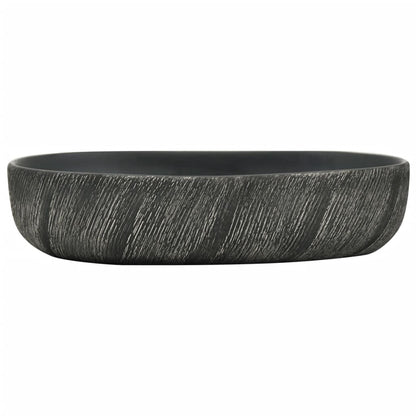 Baderomsvask Svart oval 59x40x14 cm keramikk