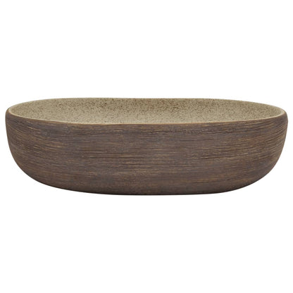 Baderomsvask sand og Brun oval 59x40x14 cm keramikk